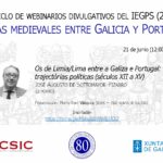Sétima e última sesión do IV ciclo de webinarios divulgativos do IEGPS (2024): "Vidas medievales entre Galicia y Portugal"